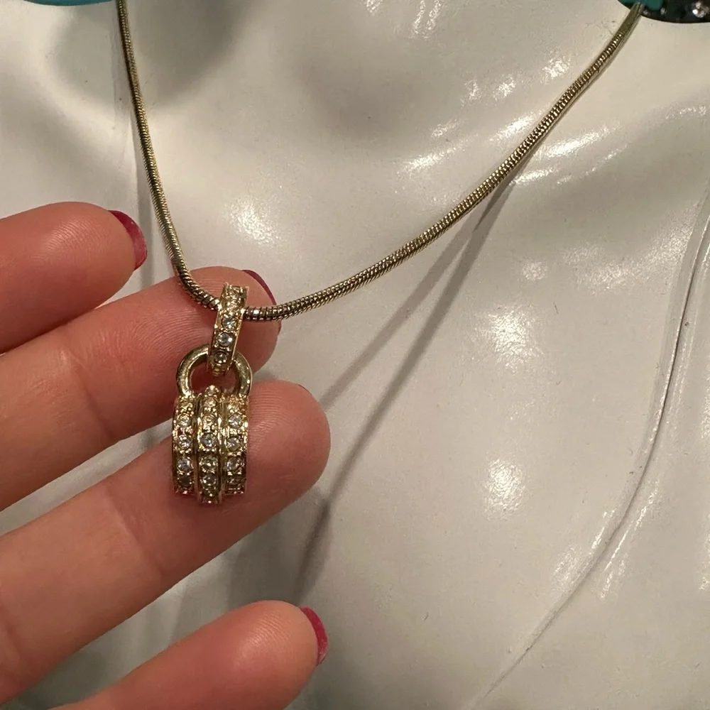 CHRISTIAN DIOR Vintage Crystal Gold plated necklace - Picture 6 of 10